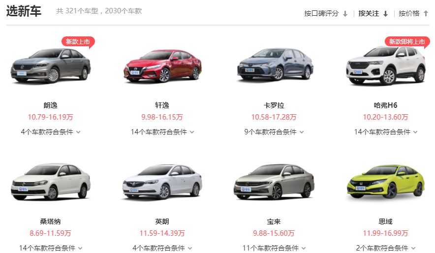 10萬以下汽車價格大全，精明購車指南